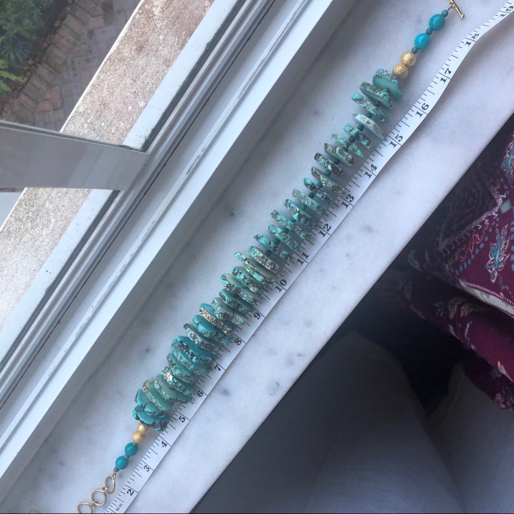 Turquoise Slice Statement Necklace (Artisan) - image 8
